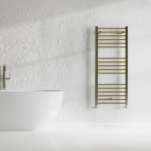 Grzejnik Łazienkowy Drabinkowy - Szczotkowane złoto - 1200x500mm, Designerski grzejnik w nowoczesnej łazience od Lazzarini
