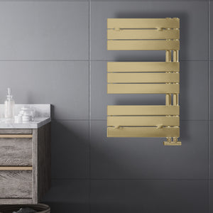 Grzejnik Łazienkowy Dekoracyjny Nowoczesny - Szczotkowane złoto - 830x500mm, Designerski grzejnik w nowoczesnej łazience