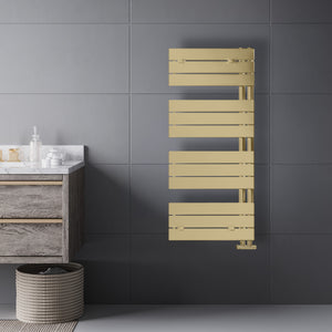 Grzejnik Łazienkowy Dekoracyjny Nowoczesny - Szczotkowane złoto - 1130x500mm, Designerski grzejnik w nowoczesnej łazience