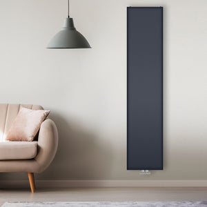 Grzejnik Dekoracyjny Pionowy - Płaski Panelowy Antracytowy - 1800x400mm, Pionowy grzejnik dekoracyjny na ścianie - Heissmann