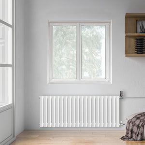 Grzejnik Dekoracyjny - Owalny Kolumnowy Biały - 545x1180mm, grzejnik w sypialni firmy Heissmann