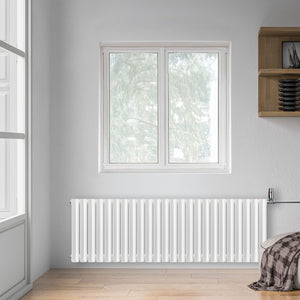 Grzejnik Dekoracyjny - Owalny Kolumnowy Biały - 545x1416mm, grzejnik w sypialni firmy Heissmann