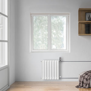 Grzejnik Dekoracyjny - Owalny Kolumnowy Biały - 545x410mm, grzejnik w sypialni firmy Heissmann