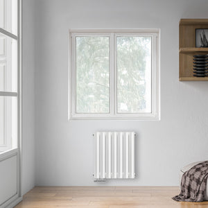 Grzejnik Dekoracyjny - Owalny Podwójny Kolumnowy Biały - 560x410mm, grzejnik w sypialni firmy Heissmann