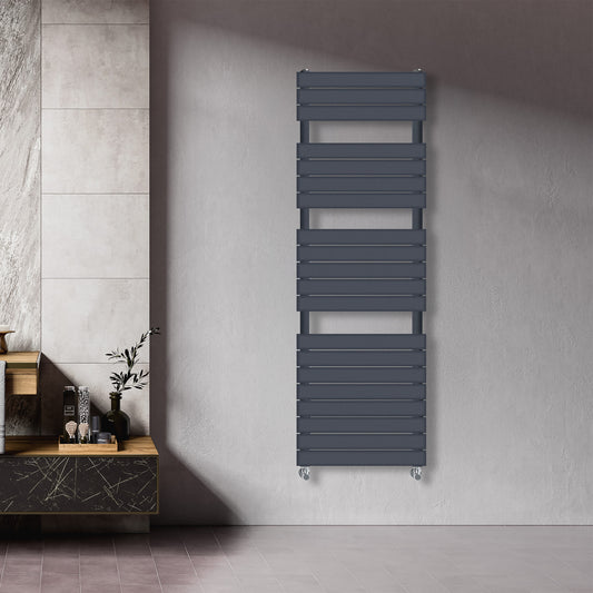 Grzejnik Łazienkowy Nowoczesny - Antracyt - 1564x500mm, Designerski grzejnik we współczesnej łazience firmy Heissmann