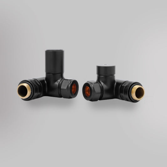 Zawór Dwupaliwowy - Czarny, dekoracyjne zawory grzejnikowe Mandelli - gładkie tło