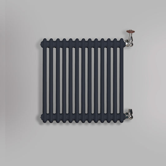 Grzejnik Dekoracyjny Żeberkowy - 2 Kolumnowy Antracytowy - 576x605mm, gładkie tło firmy Empire