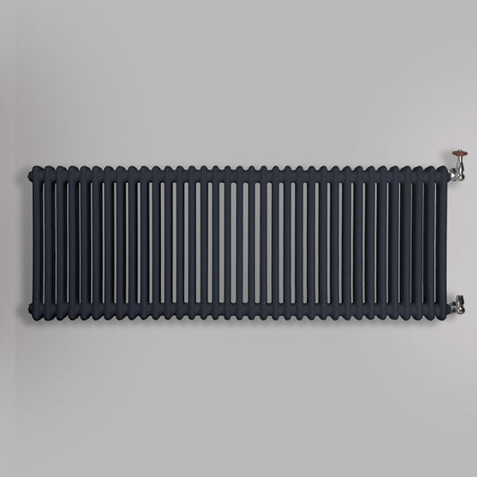 Grzejnik Dekoracyjny Żeberkowy - 2 Kolumnowy Antracytowy - 576x1595mm, gładkie tło firmy Empire