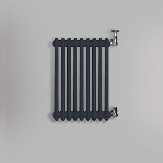 Grzejnik Dekoracyjny Żeberkowy - 2 Kolumnowy Antracytowy - 576x425mm, gładkie tło firmy Empire