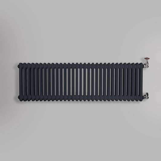 Grzejnik Dekoracyjny Żeberkowy - 3 Kolumnowy Antracytowy - 426x1415mm, gładkie tło firmy Empire
