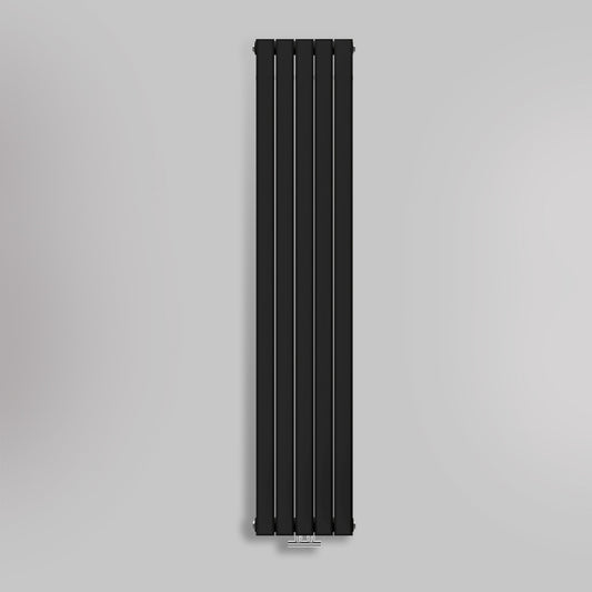 Grzejnik Pionowy Ozdobny - Podwójny Panelowy Czarny - 1800x350mm, gładkie tło