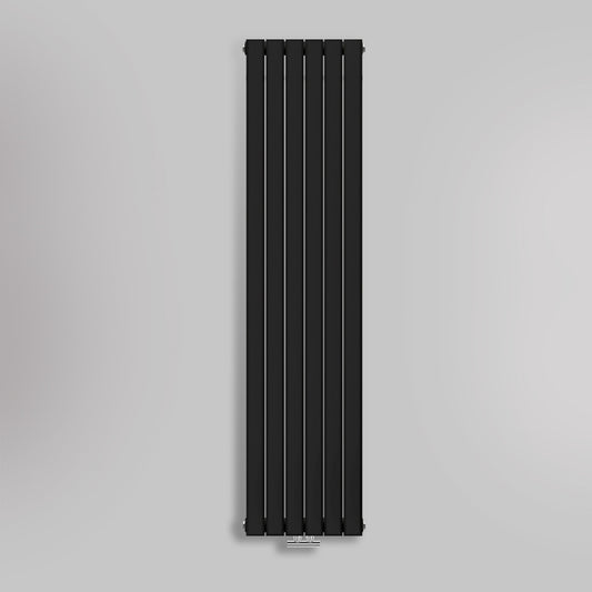 Grzejnik Pionowy Ozdobny - Podwójny Panelowy Czarny - 1800x420mm, gładkie tło