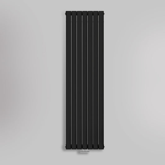 Grzejnik Pionowy Ozdobny - Podwójny Panelowy Czarny - 1800x490mm, gładkie tło