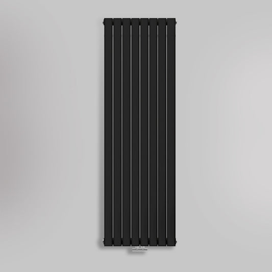 Grzejnik Pionowy Ozdobny - Podwójny Panelowy Czarny - 1800x560mm, gładkie tło