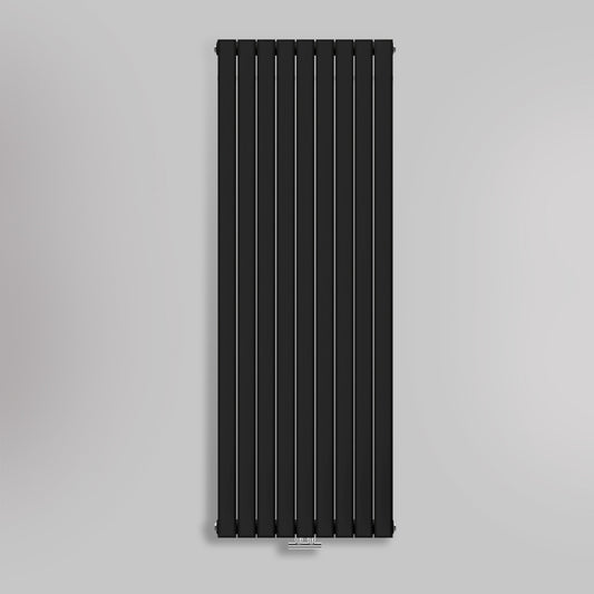 Grzejnik Pionowy Ozdobny - Podwójny Panelowy Czarny - 1800x630mm, gładkie tło