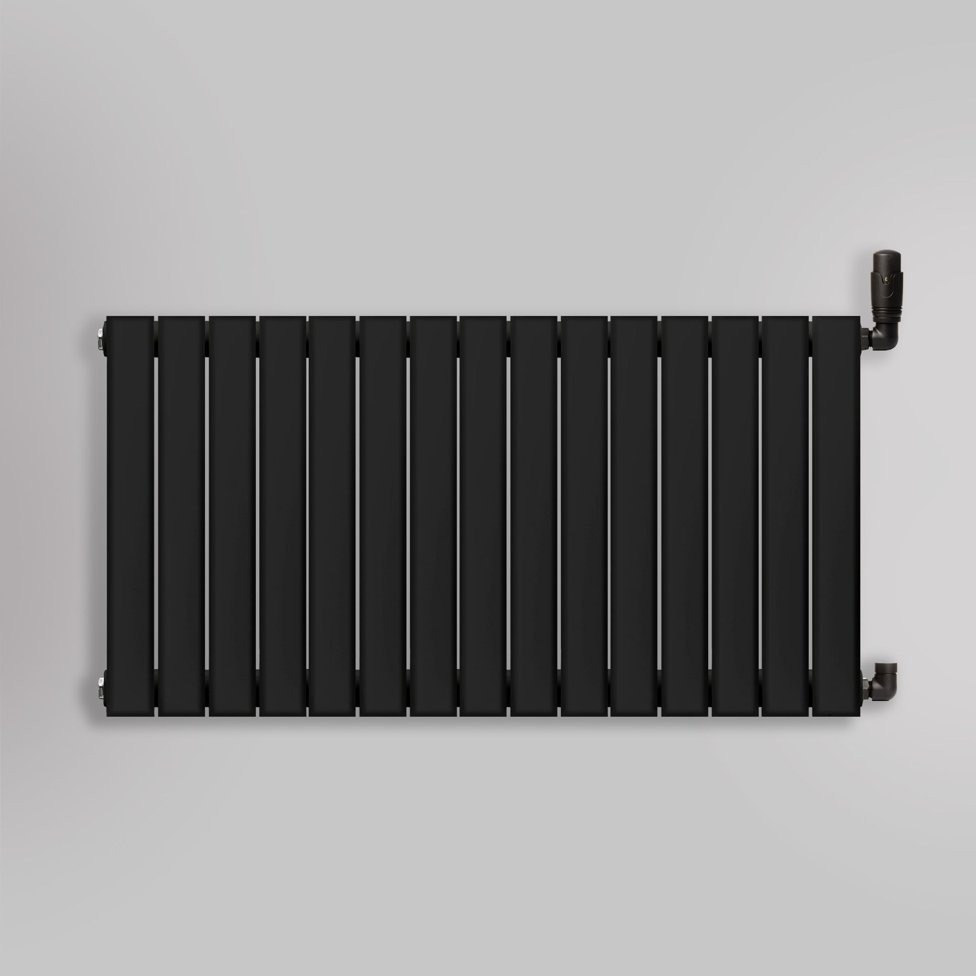 Grzejnik Ozdobny - Podwójny Panelowy Czarny - 560x1050mm, gładkie tło