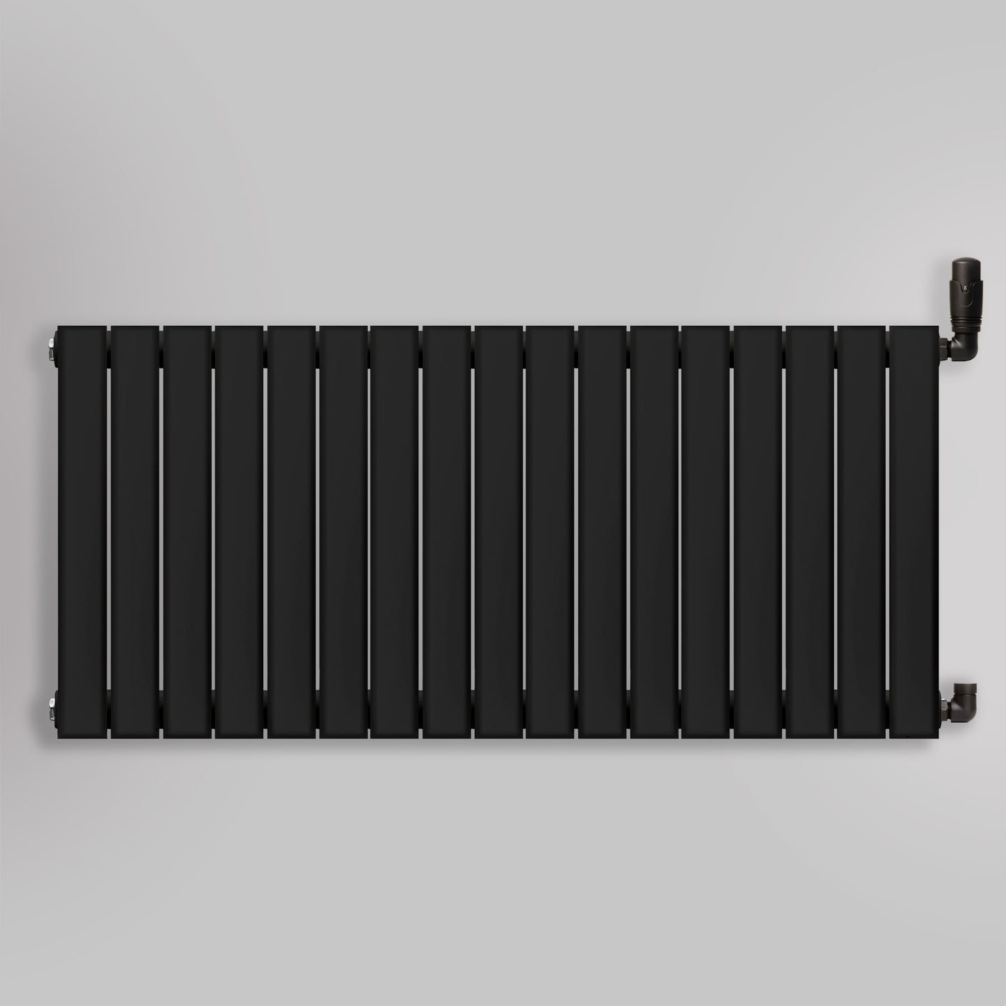 Grzejnik Ozdobny - Podwójny Panelowy Czarny - 560x1190mm, gładkie tło