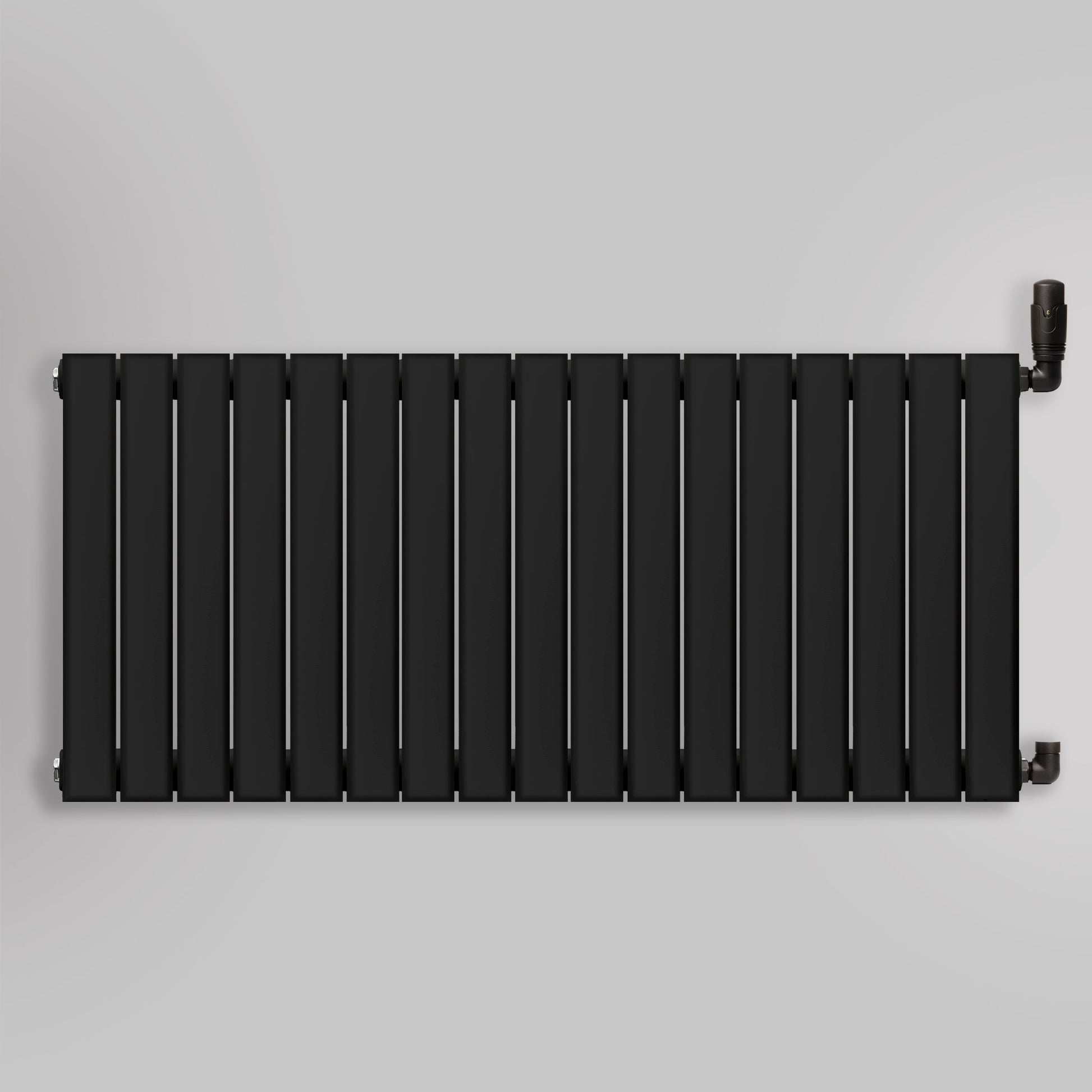 Grzejnik Ozdobny - Podwójny Panelowy Czarny - 560x1190mm, gładkie tło