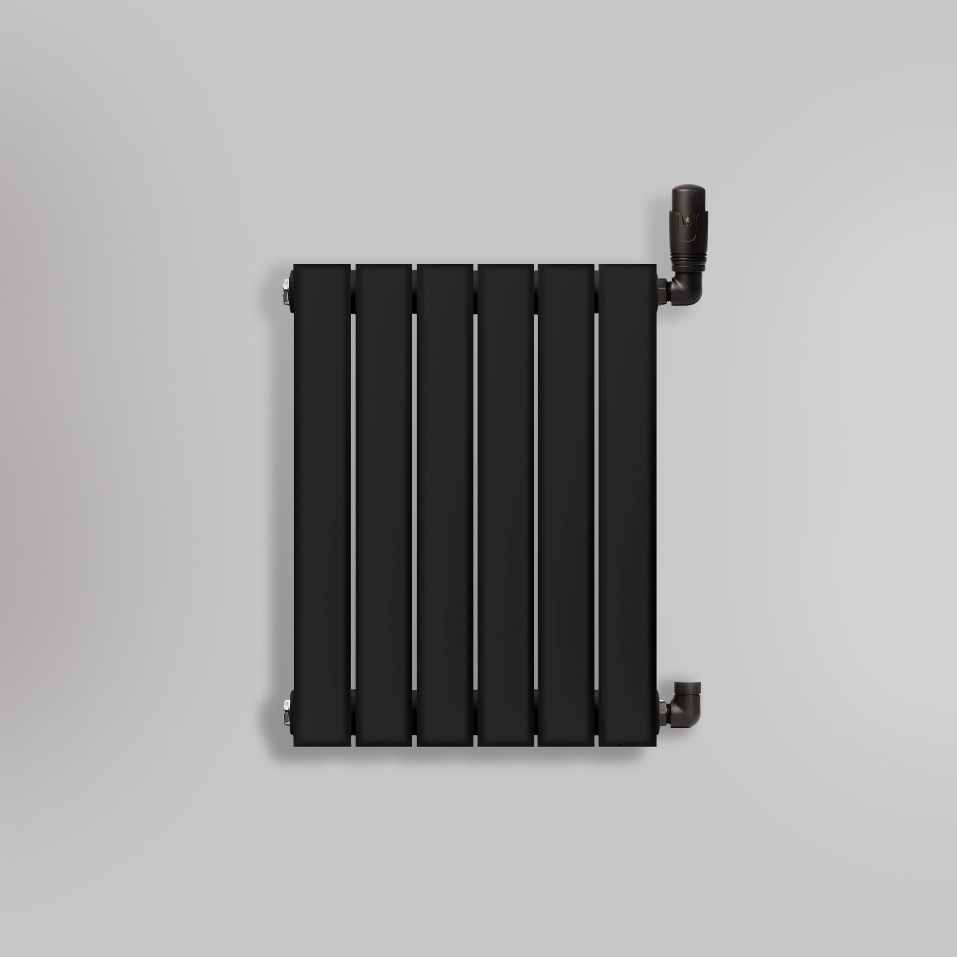 Grzejnik Ozdobny - Podwójny Panelowy Czarny - 560x420mm, gładkie tło