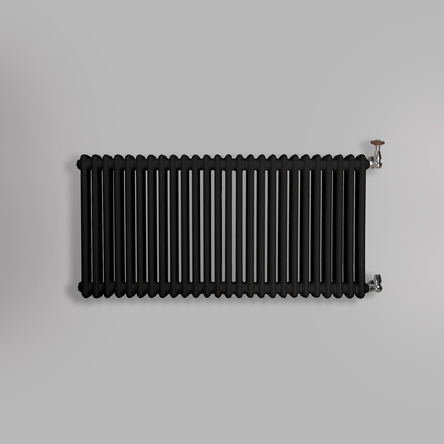 Grzejnik Dekoracyjny Żeberkowy - 2 Kolumnowy Czarny - 576x1190mm, gładkie tło firmy Empire