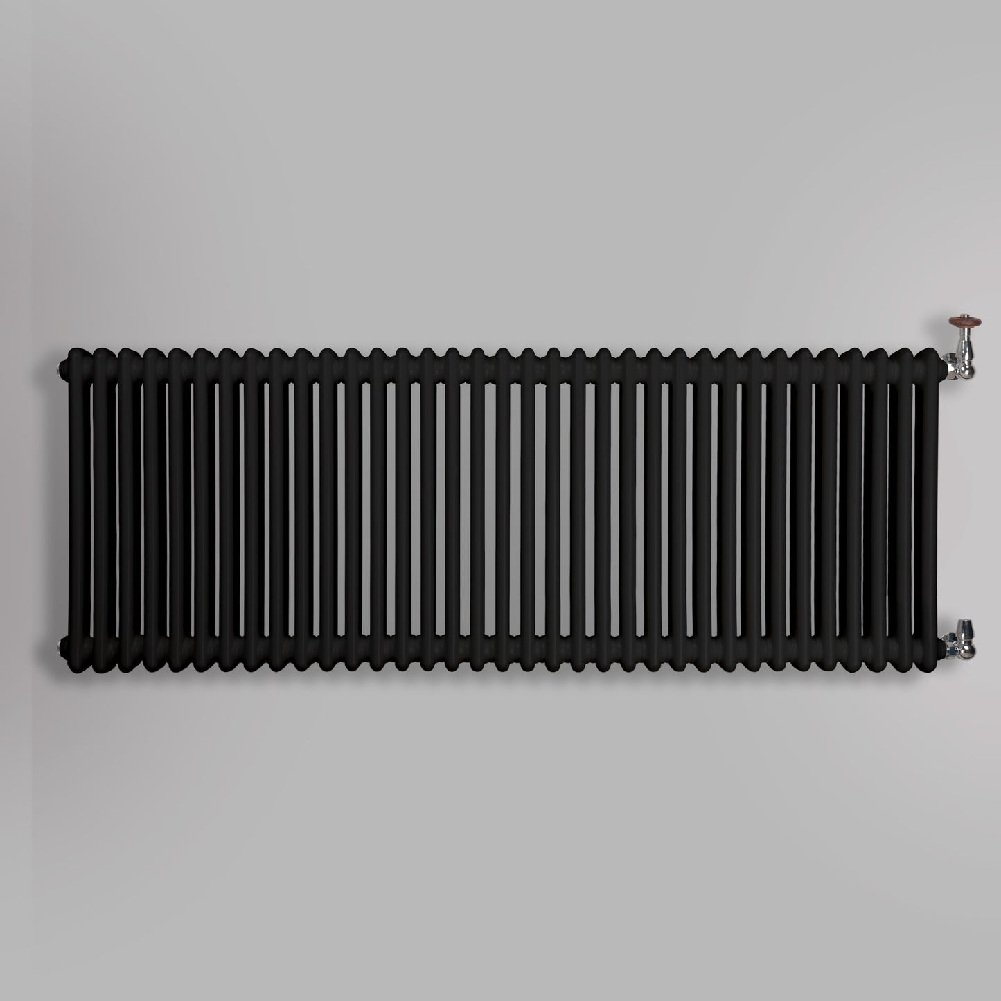 Grzejnik Dekoracyjny Żeberkowy - 2 Kolumnowy Czarny - 576x1595mm, gładkie tło firmy Empire