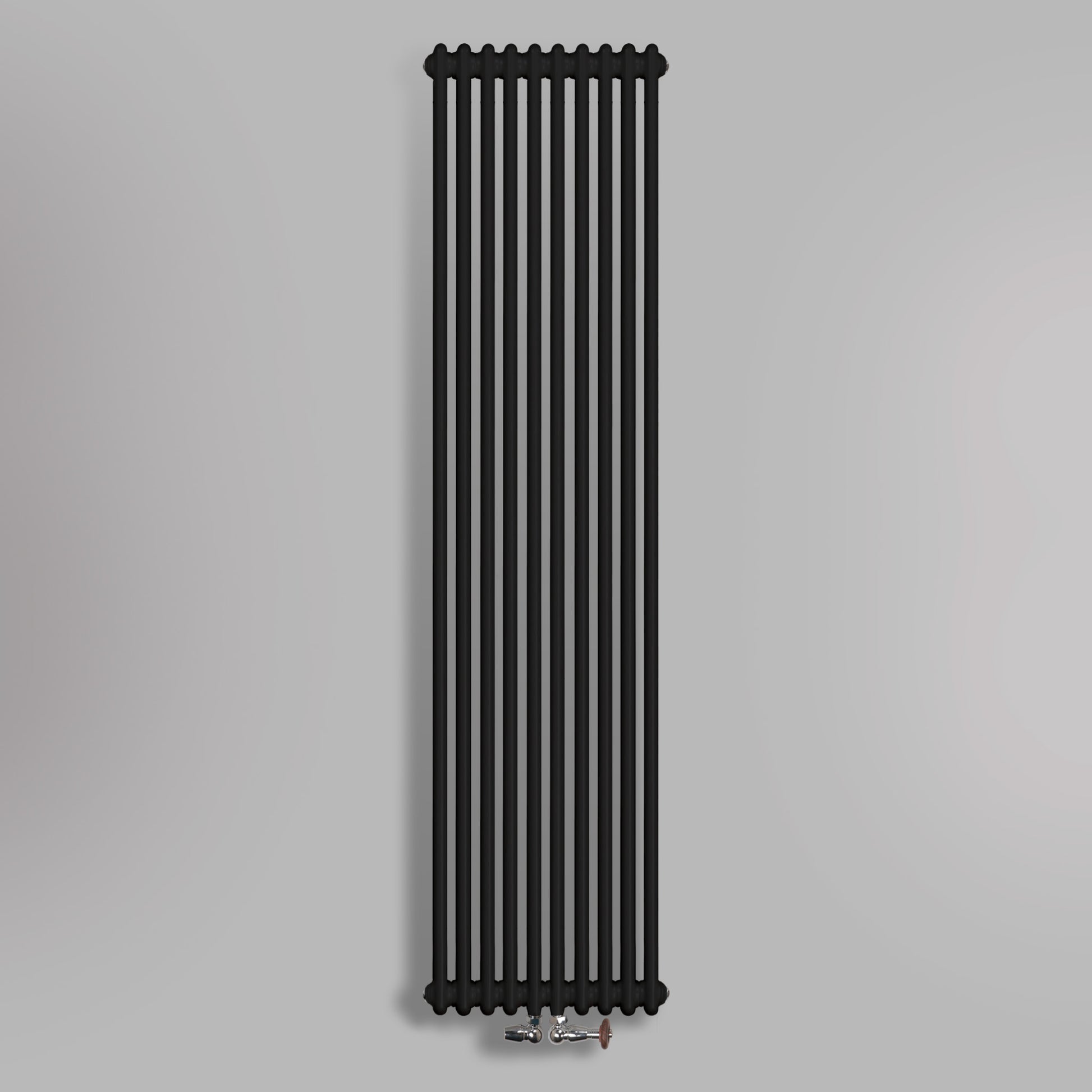 Grzejnik Dekoracyjny Pionowy - 3 Kolumnowy Czarny - 1800x470mm, gładkie tło firmy Empire