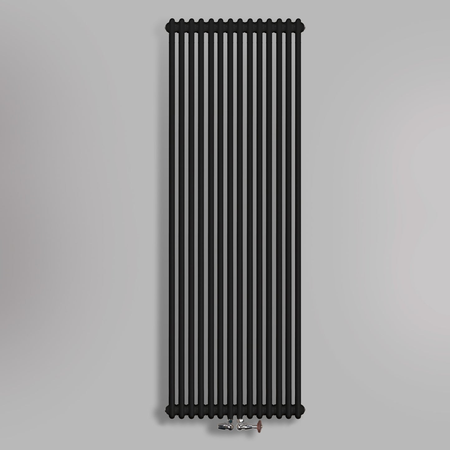 Grzejnik Dekoracyjny Pionowy - 3 Kolumnowy Czarny - 1800x650mm, gładkie tło firmy Empire
