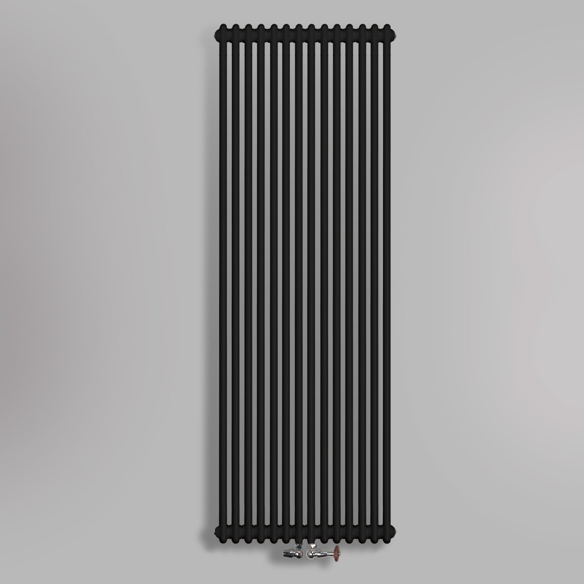 Grzejnik Dekoracyjny Pionowy - 3 Kolumnowy Czarny - 1800x650mm, gładkie tło firmy Empire