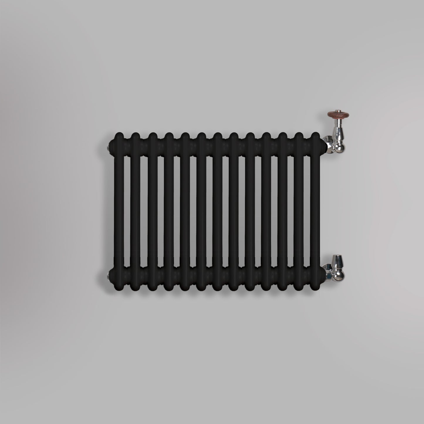Grzejnik Dekoracyjny Żeberkowy - 3 Kolumnowy Czarny - 426x605mm, gładkie tło firmy Empire