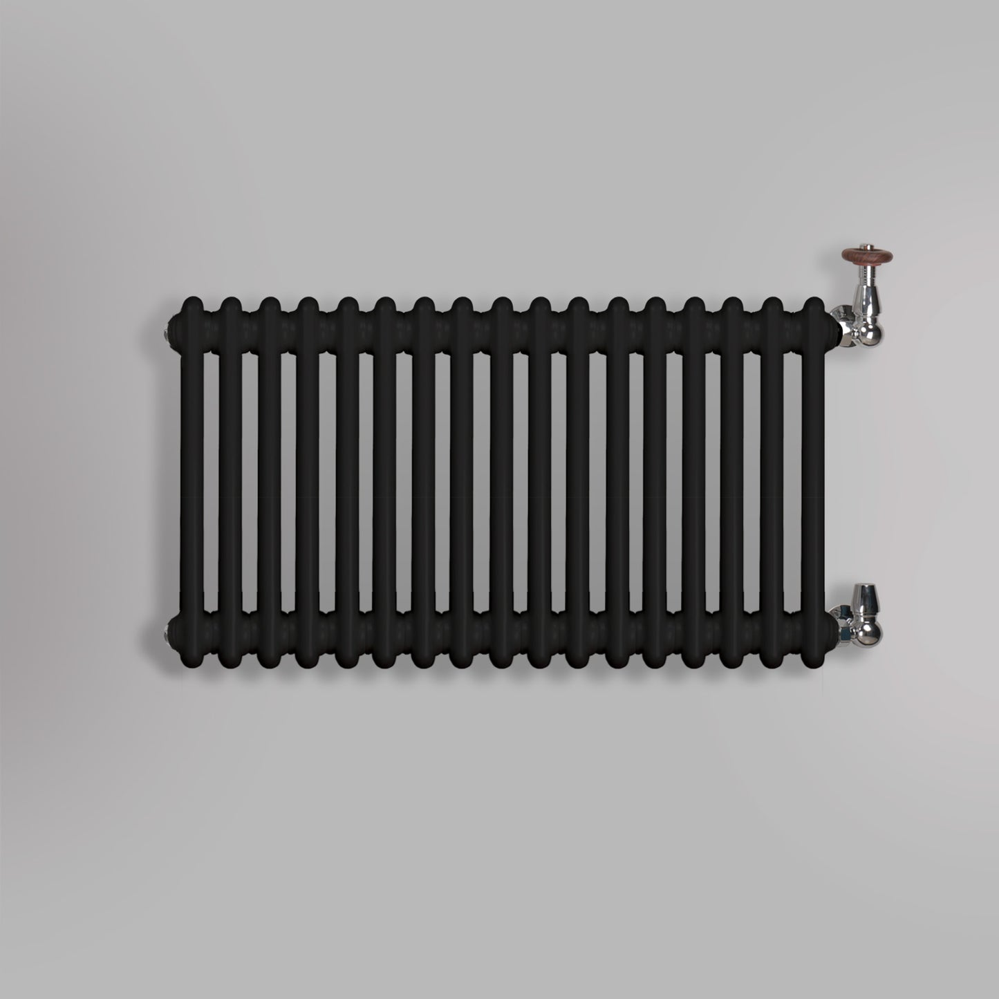 Grzejnik Dekoracyjny Żeberkowy - 3 Kolumnowy Czarny - 426x785mm, gładkie tło firmy Empire