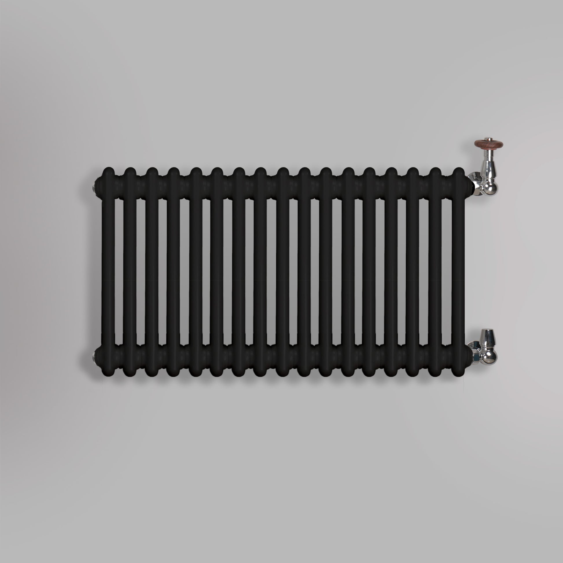 Grzejnik Dekoracyjny Żeberkowy - 3 Kolumnowy Czarny - 426x785mm, gładkie tło firmy Empire