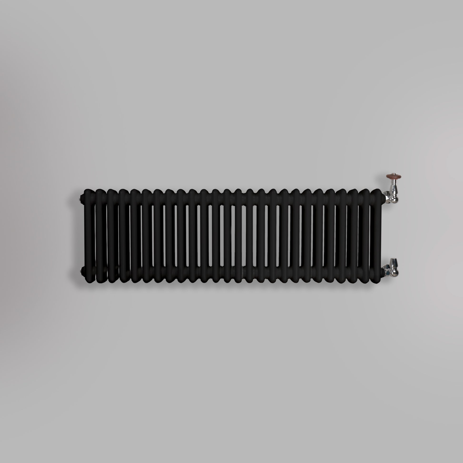 Grzejnik Dekoracyjny Żeberkowy - 3 Kolumnowy Czarny - 426x1190mm, gładkie tło firmy Empire
