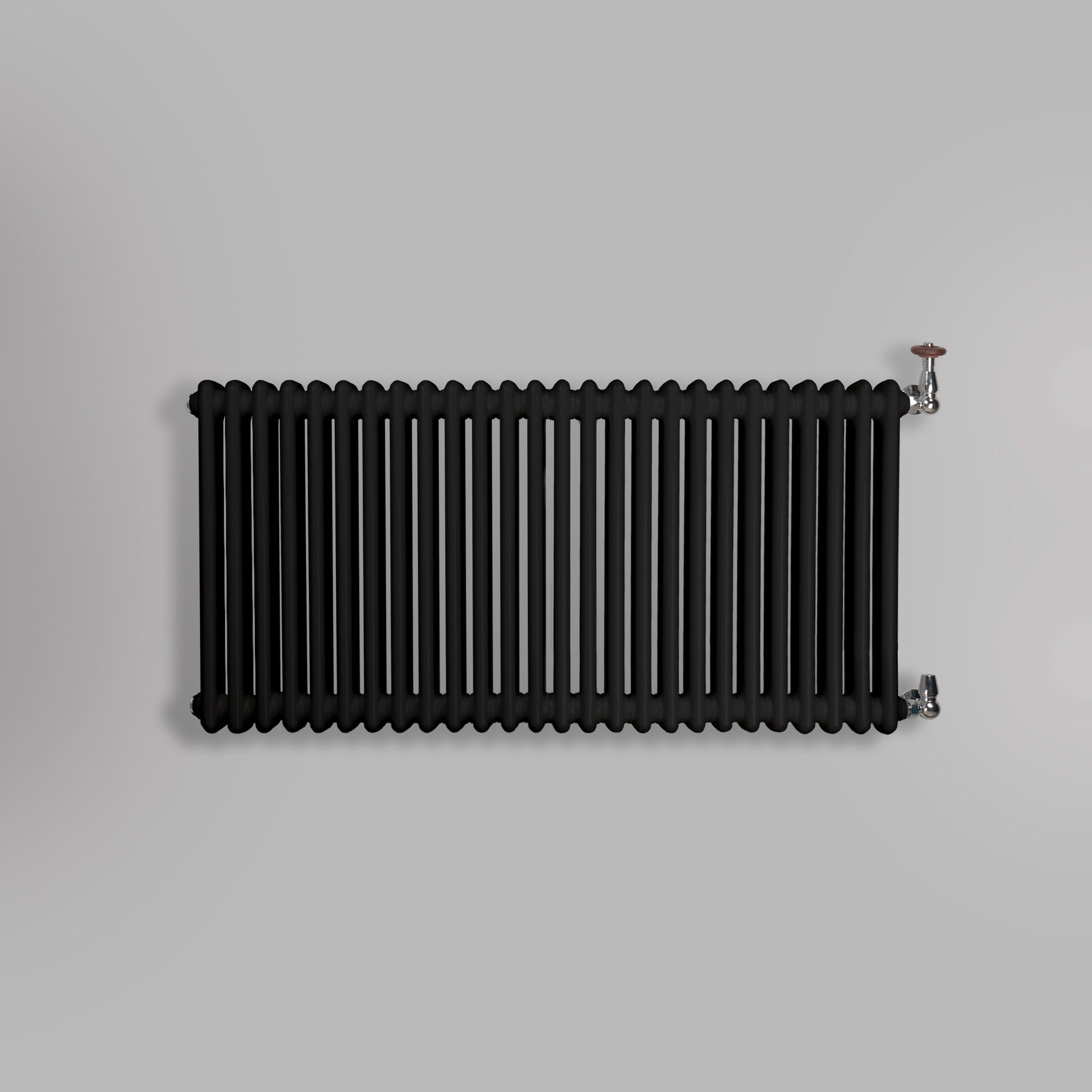 Grzejnik Dekoracyjny Żeberkowy - 2 Kolumnowy Czarny - 576x1190mm, gładkie tło firmy Empire