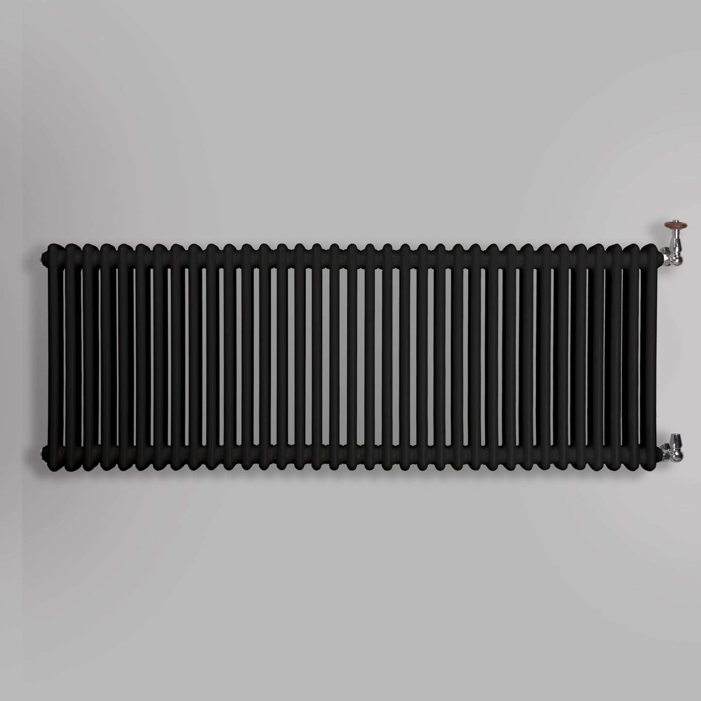Grzejnik Dekoracyjny Żeberkowy - 2 Kolumnowy Czarny - 576x1595mm, gładkie tło firmy Empire
