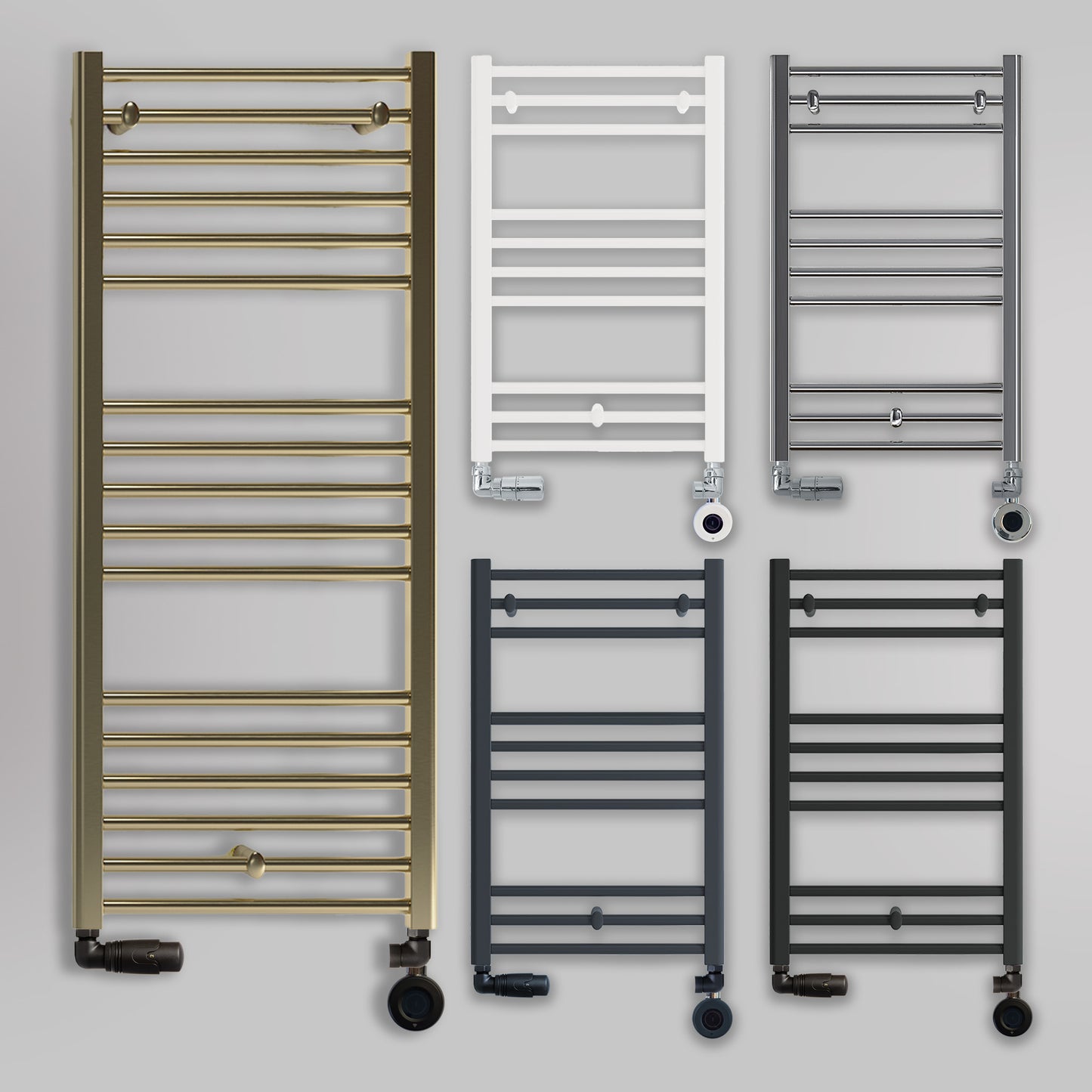 Grzejniki Łazienkowe Hybrydowe Drabinkowe - Wszystkie Rozmiary, Obraz kolażowy z wyborem grzejników