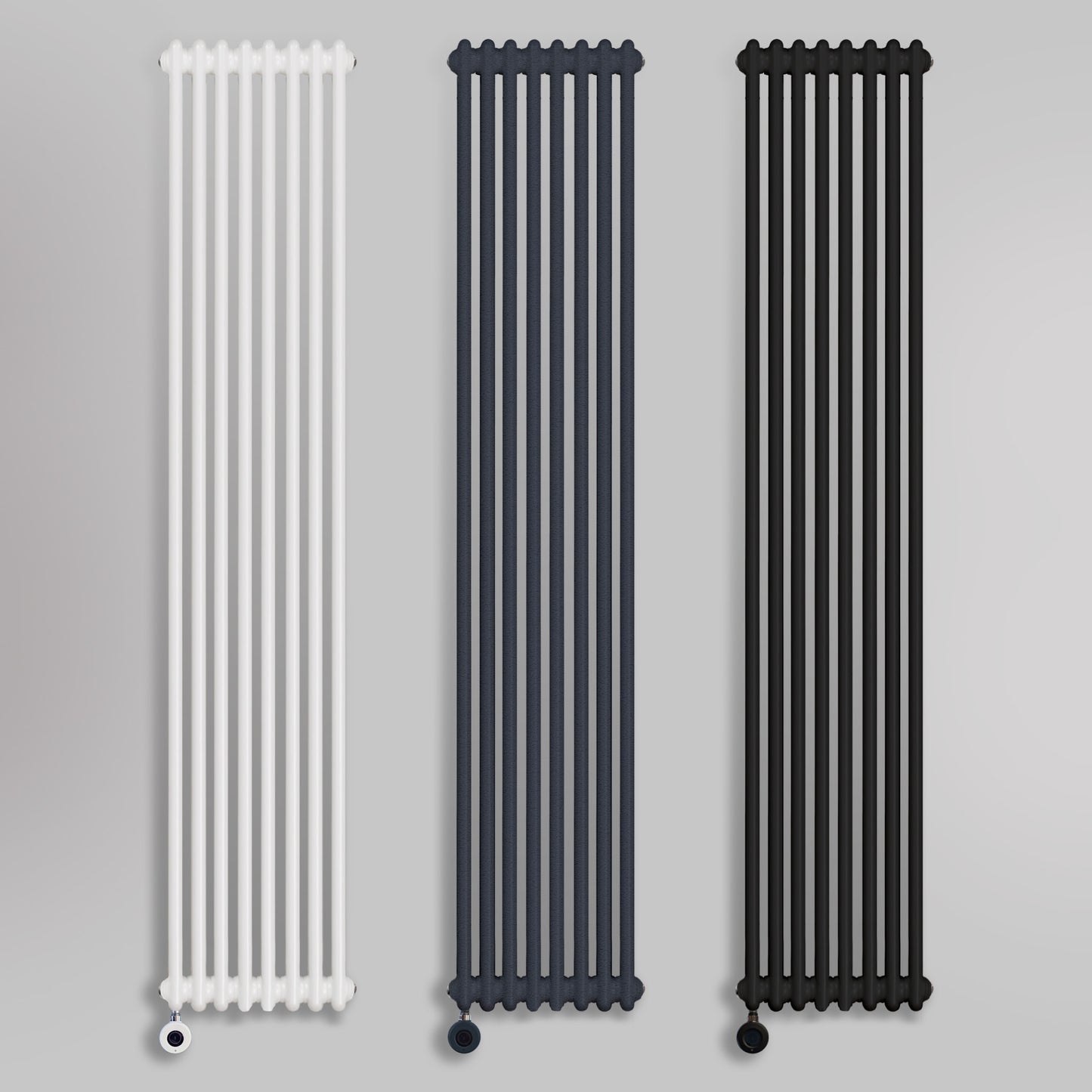 Grzejniki Elektryczne Pionowe Dekoracyjne Żeberkowe - Wszystkie Rozmiary, Obraz kolażowy z wyborem grzejników