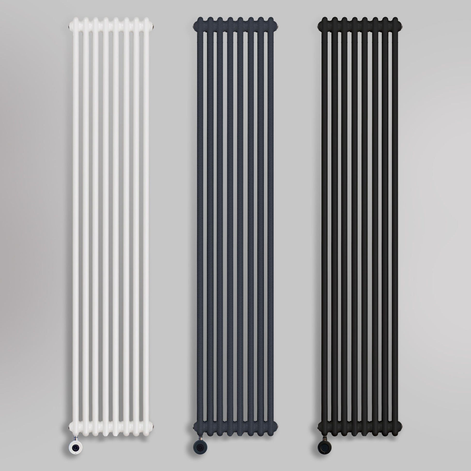 Grzejniki Elektryczne Pionowe Dekoracyjne Żeberkowe - Wszystkie Rozmiary, Obraz kolażowy z wyborem grzejników