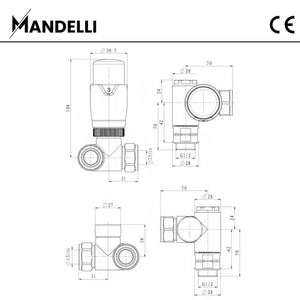 rysunek techniczny zaworu grzejnikowego -Zawór Termostatyczny Dwupaliwowy