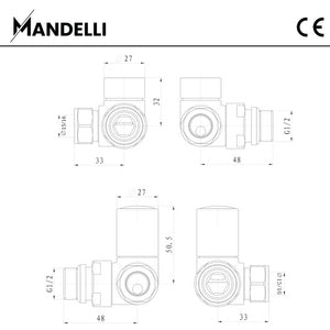 rysunek techniczny zaworu grzejnikowego -Zawór Trójosiowy