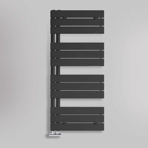 Grzejnik Łazienkowy Dekoracyjny Nowoczesny - Czarny - 1130x500mm, gładkie tło firmy Lazzarini