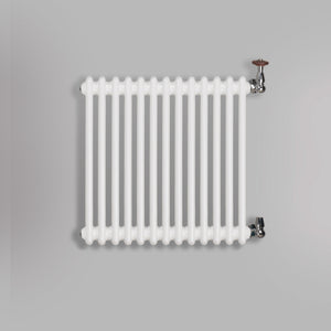 Grzejnik Dekoracyjny Żeberkowy - 2 Kolumnowy Biały - 576x605mm, gładkie tło firmy Empire