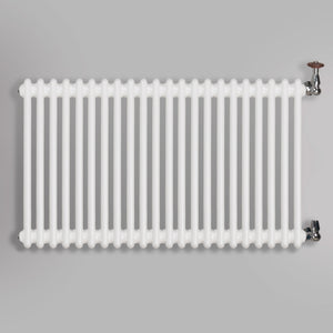 Grzejnik Dekoracyjny Żeberkowy - 2 Kolumnowy Biały - 576x1010mm, gładkie tło firmy Empire