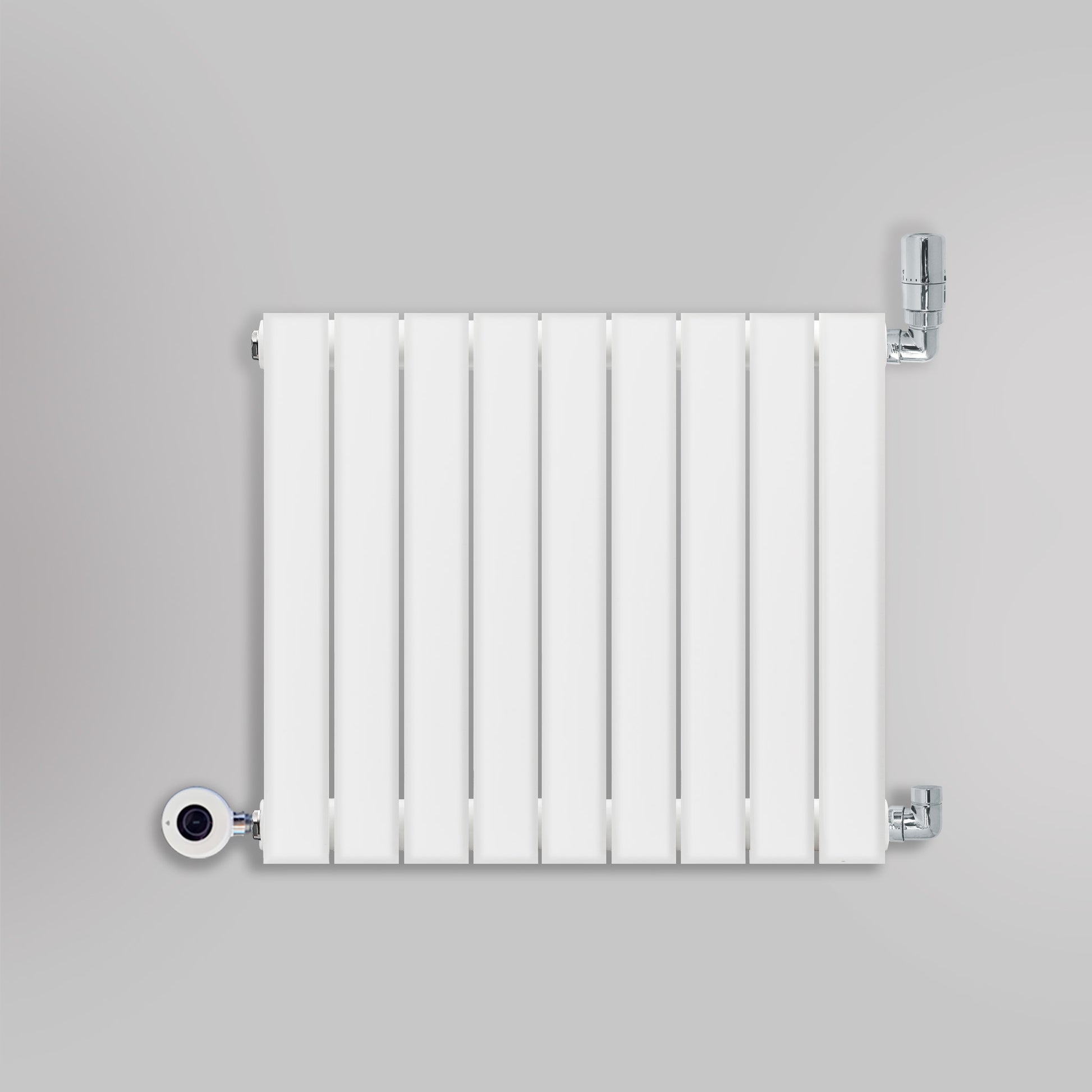 Grzejnik Wodno Elektryczny Ozdobny - Podwójny Panelowy Biały - 560x630mm, nowoczesny grzejnik hybrydowy firmy Heissmann