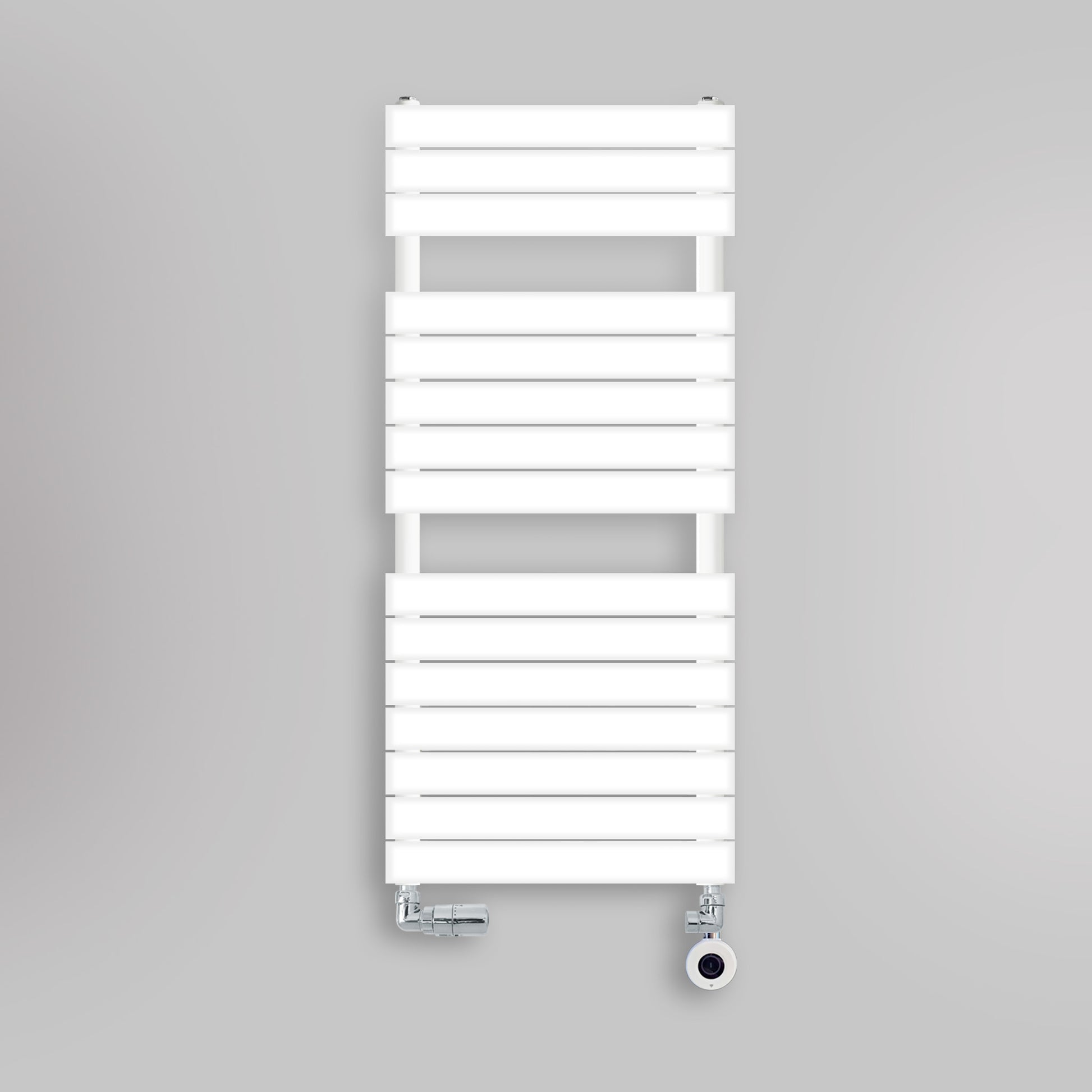 Grzejnik Łazienkowy Nowoczesny Wodno Elektryczny - Biały - 1156x500mm, hybrydowy grzejnik łazienkowy firmy Heissmann