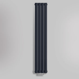 Grzejnik Dekoracyjny Pionowy - Owalny Kolumnowy Antracytowy - 1600x236mm, gładkie tło