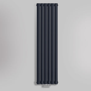 Grzejnik Dekoracyjny Pionowy - Owalny Kolumnowy Antracytowy - 1600x354mm, gładkie tło