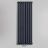 Grzejnik Dekoracyjny Pionowy - Owalny Kolumnowy Antracytowy - 1600x472mm, gładkie tło