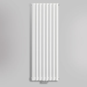 Grzejnik Dekoracyjny Pionowy - Owalny Kolumnowy Biały - 1600x472mm, gładkie tło firmy Heissmann
