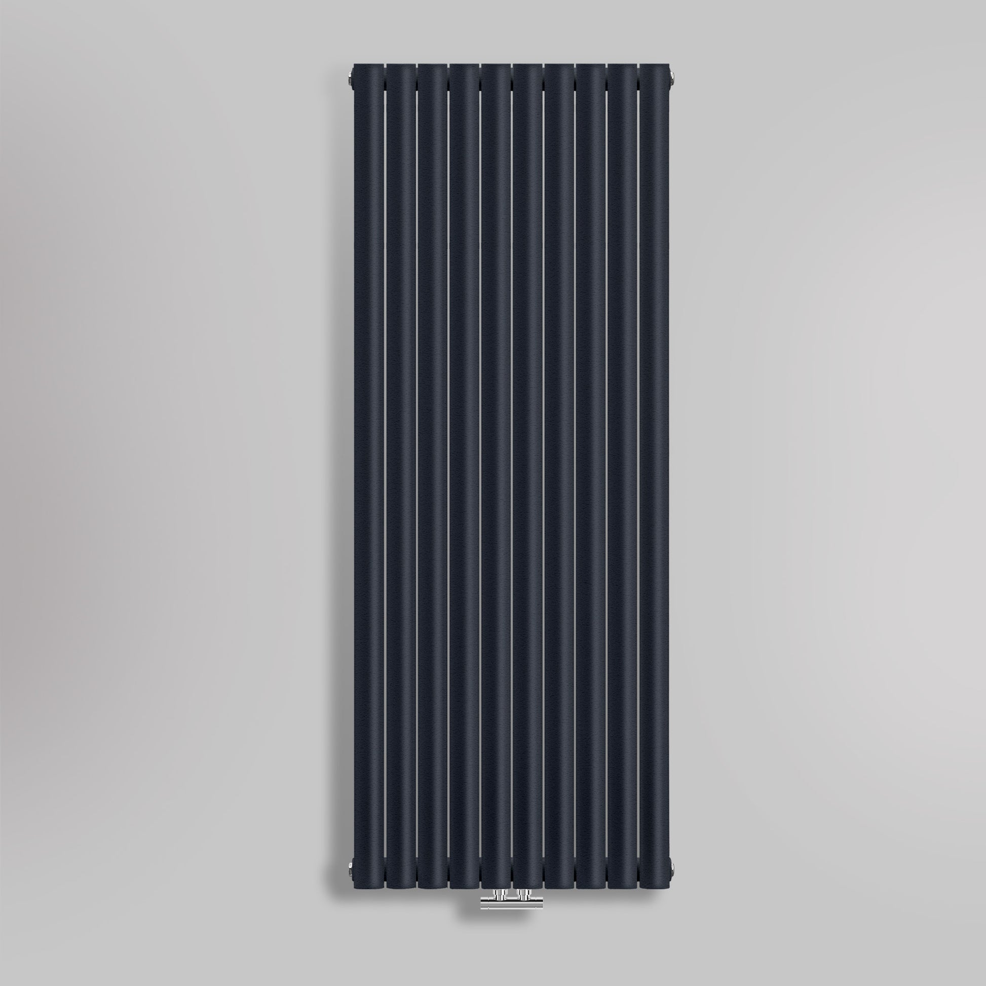 Grzejnik Dekoracyjny Pionowy - Owalny Podwójny Kolumnowy Antracytowy - 1800x590mm, gładkie tło