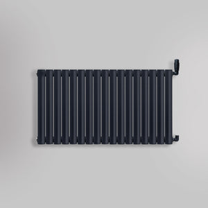 Grzejnik Dekoracyjny - Owalny Podwójny Kolumnowy Antracytowy - 660x1003mm, gładkie tło